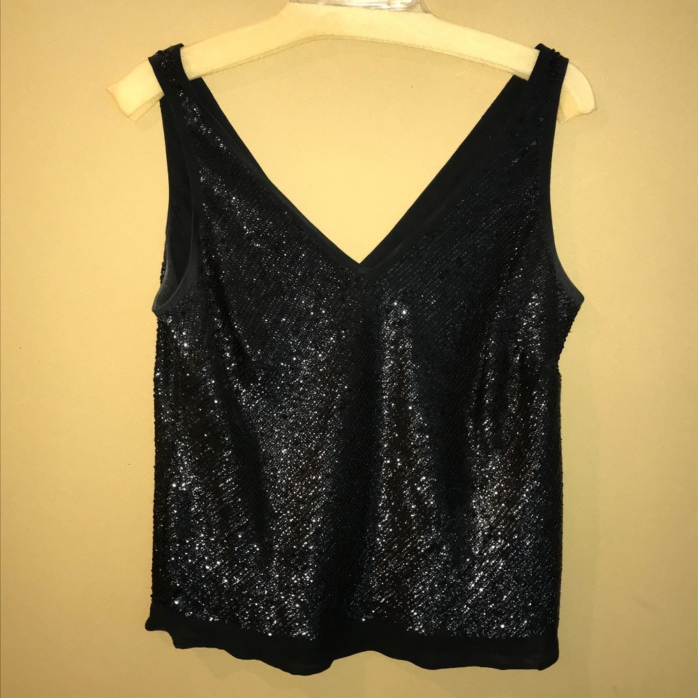 Versatile BR Sequin Tank with Low V Front/Back